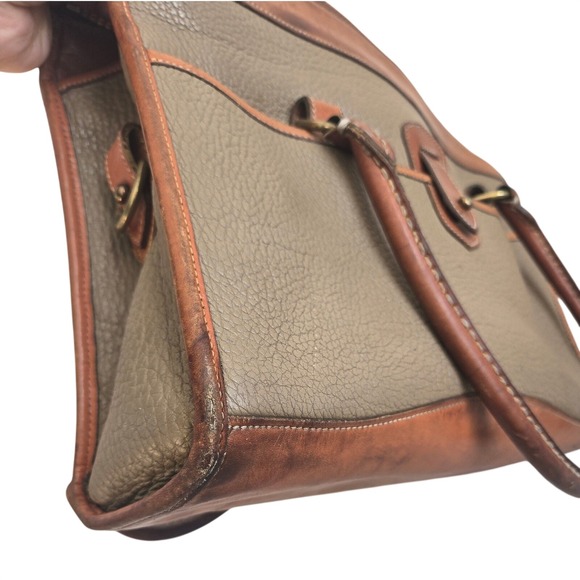 AS IS/FAIR/PROJECT BAG Vintage Dooney & Bourke All Weather Leather Satchel Brown - Picture 6 of 16